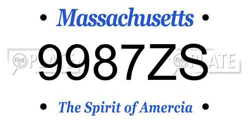 9987ZS Massachusetts License Plate