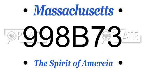 998B73 Massachusetts License Plate