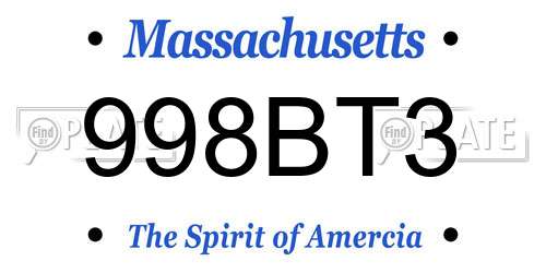 998BT3 Massachusetts License Plate