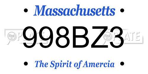 998BZ3 Massachusetts License Plate