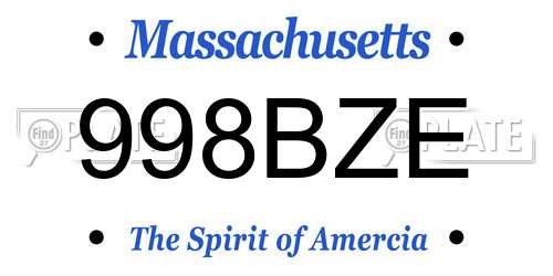 998BZE Massachusetts License Plate