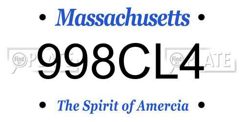 998CL4 Massachusetts License Plate