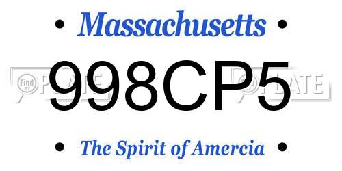 998CP5 Massachusetts License Plate