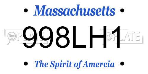 998LH1 Massachusetts License Plate