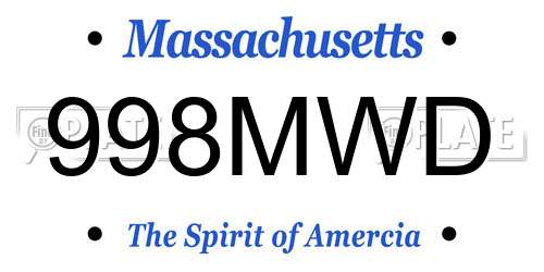 998MWD Massachusetts License Plate