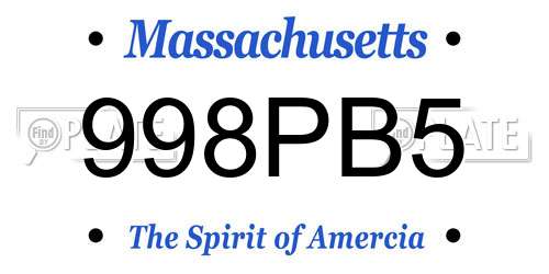 998PB5 Massachusetts License Plate