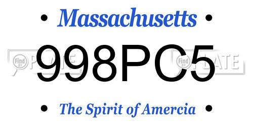 998PC5 Massachusetts License Plate