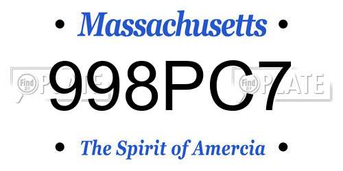 998PC7 Massachusetts License Plate