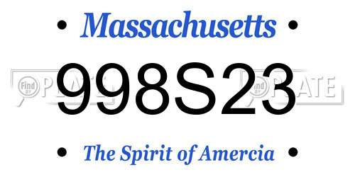 998S23 Massachusetts License Plate