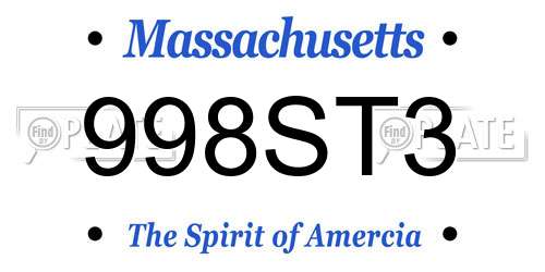 998ST3 Massachusetts License Plate