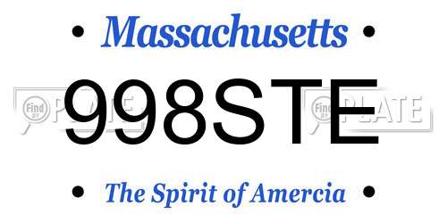 998STE Massachusetts License Plate