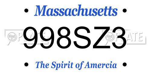 998SZ3 Massachusetts License Plate