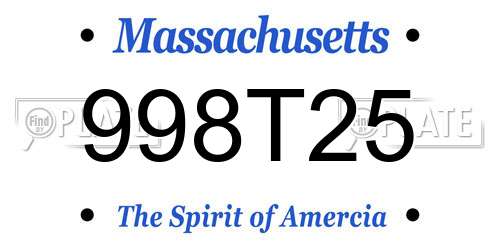 998T25 Massachusetts License Plate