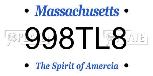 998TL8 Massachusetts License Plate