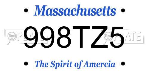 998TZ5 Massachusetts License Plate