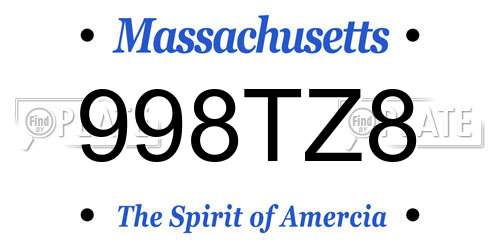 998TZ8 Massachusetts License Plate