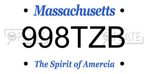 998TZB Massachusetts License Plate