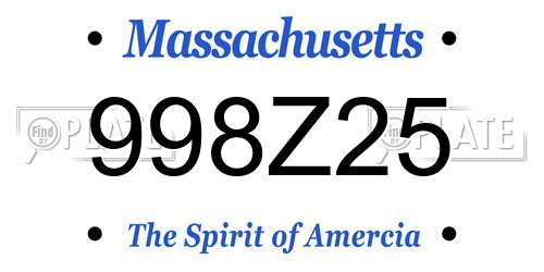 998Z25 Massachusetts License Plate
