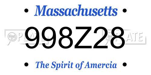 998Z28 Massachusetts License Plate