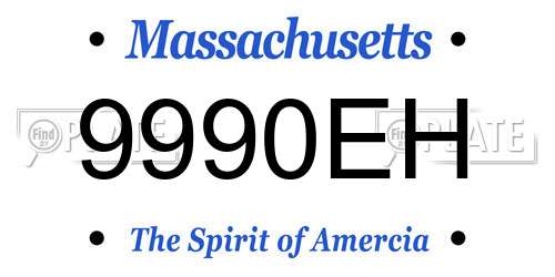 9990EH Massachusetts License Plate