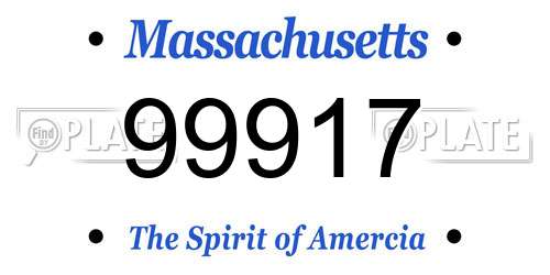99917 Massachusetts License Plate