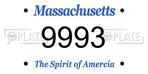 9993 Massachusetts License Plate