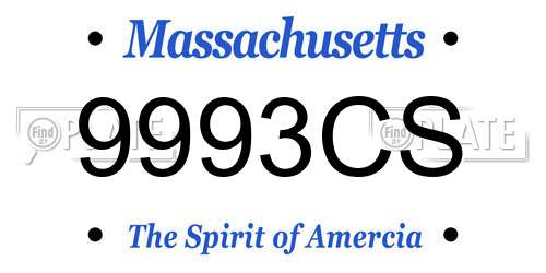 9993CS Massachusetts License Plate