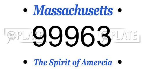 99963 Massachusetts License Plate