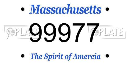 99977 Massachusetts License Plate