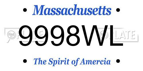 9998WL Massachusetts License Plate