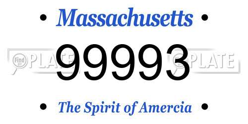 99993 Massachusetts License Plate