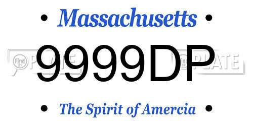 9999DP Massachusetts License Plate