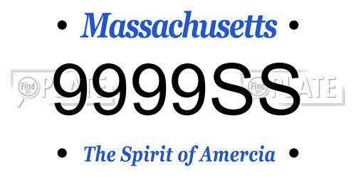 9999SS Massachusetts License Plate