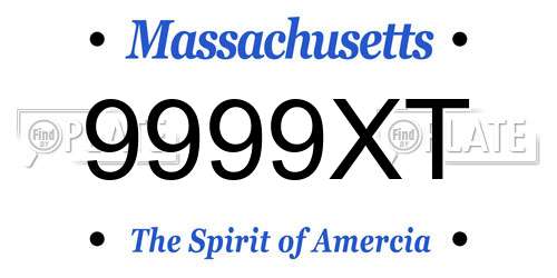 9999XT Massachusetts License Plate