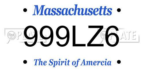 999LZ6 Massachusetts License Plate