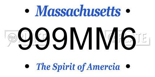 999MM6 Massachusetts License Plate