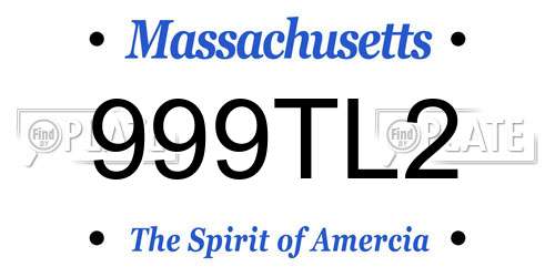 999TL2 Massachusetts License Plate
