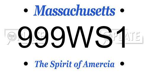 999WS1 Massachusetts License Plate