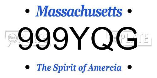 999YQG Massachusetts License Plate