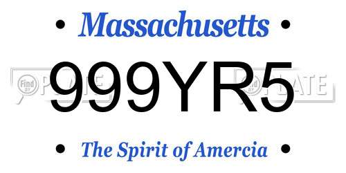 999YR5 Massachusetts License Plate