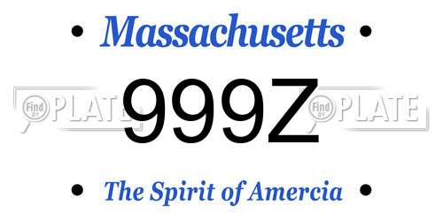 999Z Massachusetts License Plate