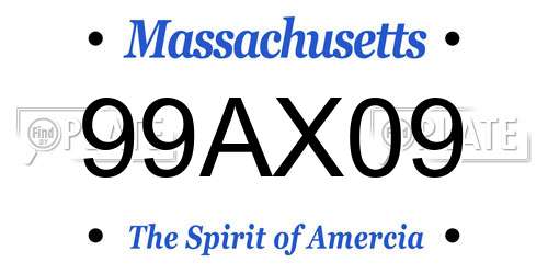 99AX09 Massachusetts License Plate