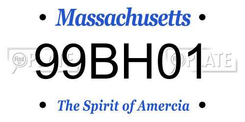 99BH01 Massachusetts License Plate
