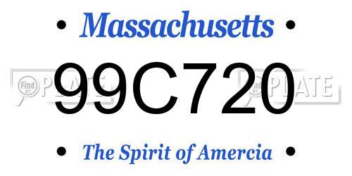 99C720 Massachusetts License Plate