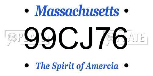 99CJ76 Massachusetts License Plate