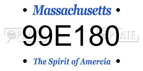 99E180 Massachusetts License Plate