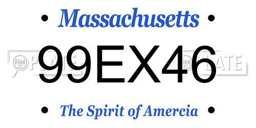 99EX46 Massachusetts License Plate