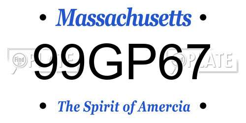 99GP67 Massachusetts License Plate