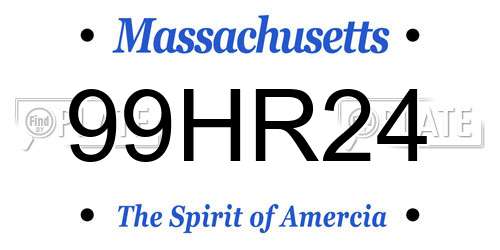 99HR24 Massachusetts License Plate