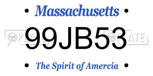 99JB53 Massachusetts License Plate